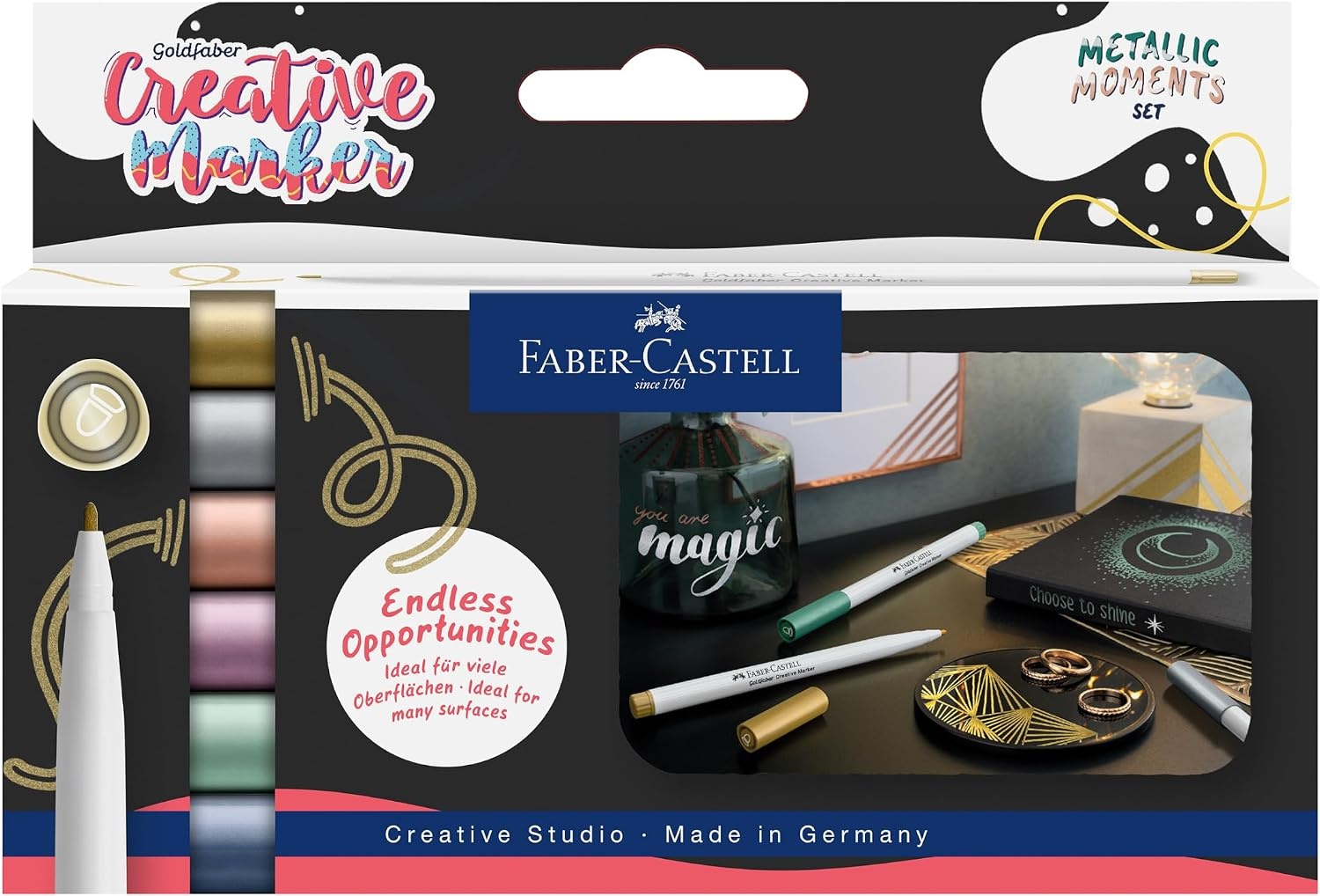 image:imageFaberCastell Metallic Marker Blistercard  Full Range of 6 Colours FC160706AZMetallic