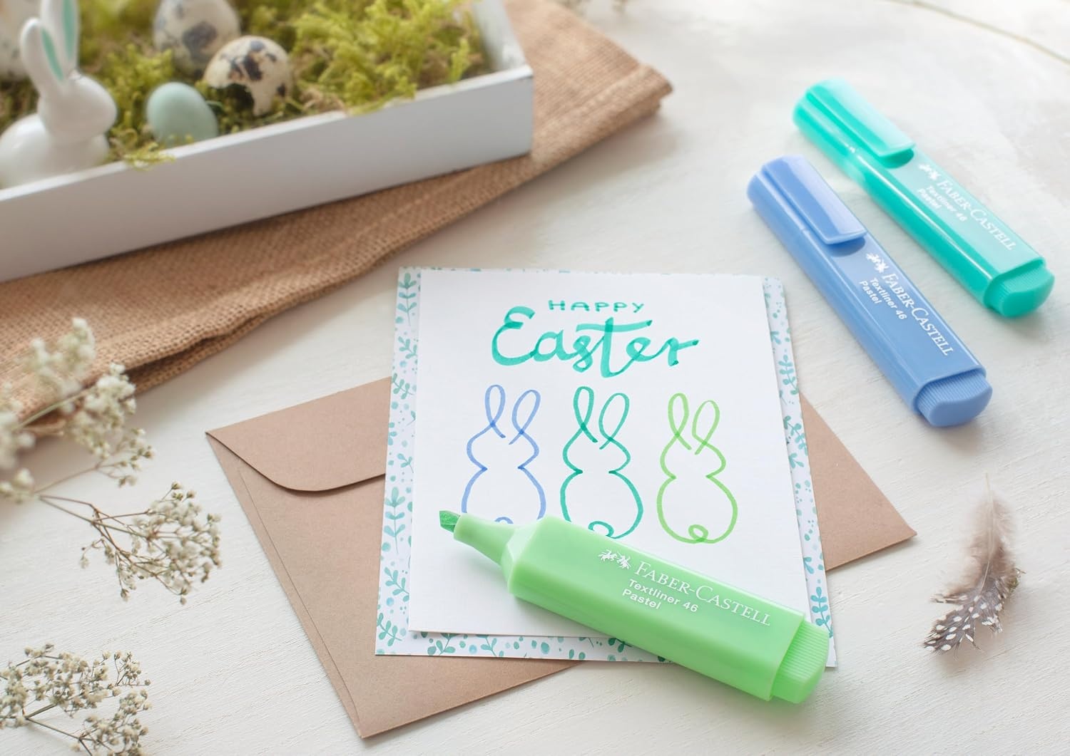 image:imageFaberCastell Pastel Highlighters Set  8 Chisel Tip Highlighter Pens in Assorted Pastel Colors