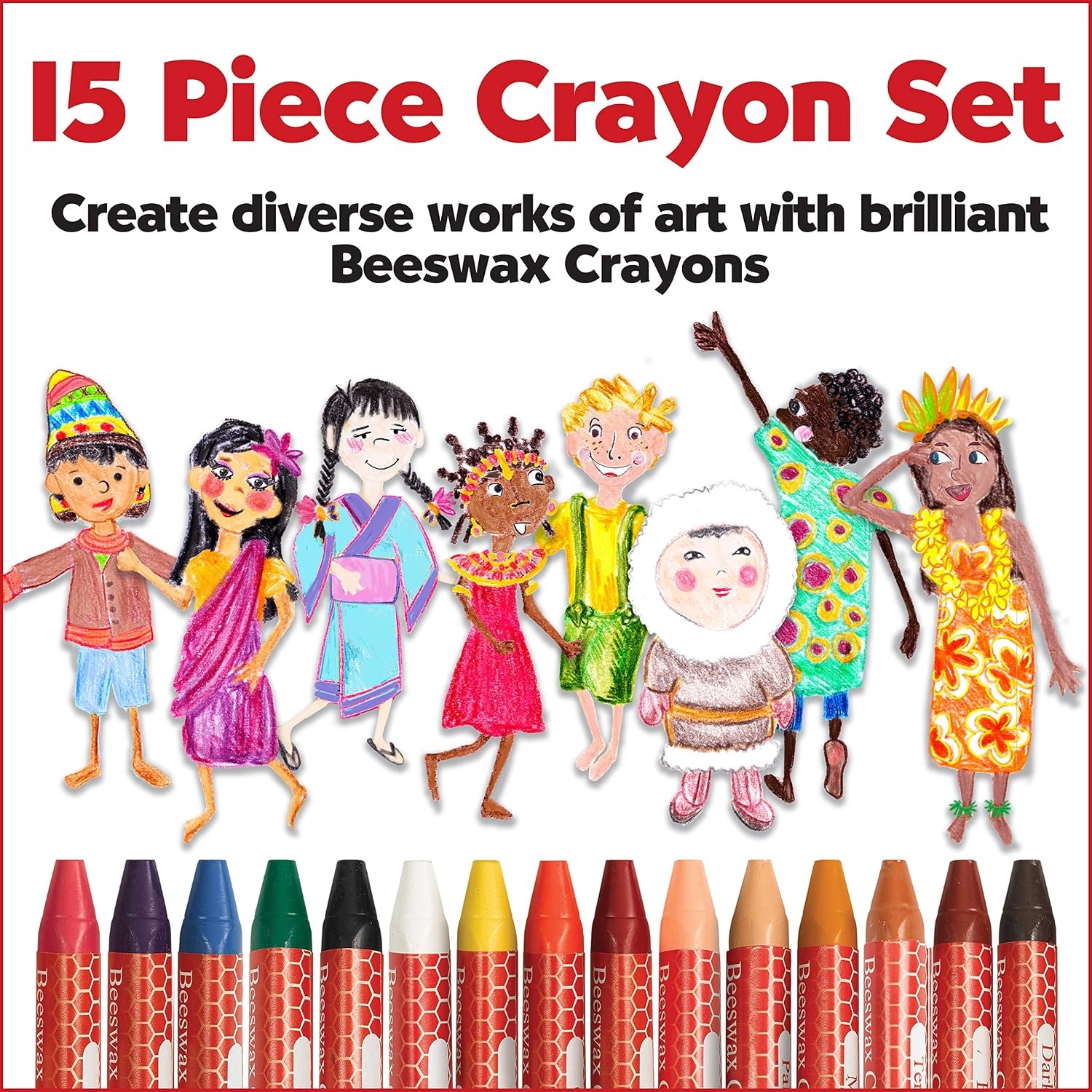 image:imageFaberCastell World Colors Beeswax Crayons  12 Blendable Skin Tone Colors  ScreenFree Coloring that Builds Color Skills  EasyGrip NonToxic for Preschoolers Ages 3