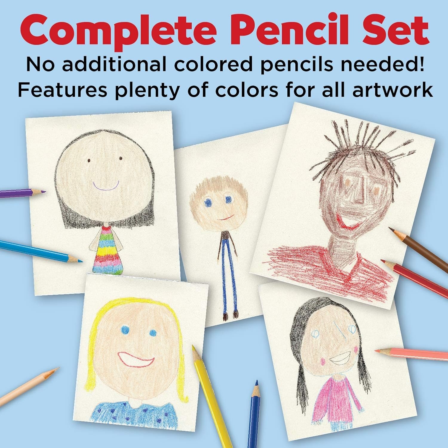 image:imageFaberCastell World Colors How to Draw Faces Kit  Learn to Draw Portraits for Beginners  40 Piece Skin Tone Coloring Pencils and Paper Art Set15 Count  Sharpener
