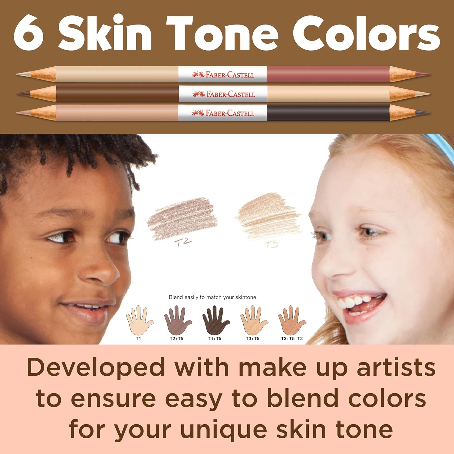 image:imageFaberCastell World Colors How to Draw Faces Kit  Learn to Draw Portraits for Beginners  40 Piece Skin Tone Coloring Pencils and Paper Art Set300 Count School Pack