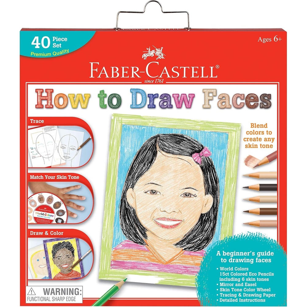 image:imageFaberCastell World Colors How to Draw Faces Kit  Learn to Draw Portraits for Beginners  40 Piece Skin Tone Coloring Pencils and Paper Art SetHow to Draw Faces Portrait Set