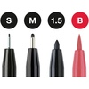 image:imageFaberCastell Black Modern Lettering Pitt Artist Pen Set 4 CountBlackRed