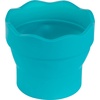 image:imageFaberCastell Clic amp Go Portable Paint Water Cup with Brush Holder Turquoise  Collapsible Paint Brush Cleaner Rinse Cup Travel Friendly Painting Accessories1 Count Pack of 1