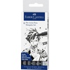 image:imageFaberCastell F167116 Pitt Artist Pen Wallet of 6 with Assorted Tips  Black6 Count Pack of 1