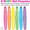 image:imageFaberCastell Neon Gel Crayons 6 Jumbo Drawing Sticks in a Durable Storage Case Toddler Art Supplies for Coloring Twistable Crayons for Kids Drawing Supplies Ages 36 Neon Colors