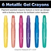image:imageFaberCastell Neon Gel Crayons 6 Jumbo Drawing Sticks in a Durable Storage Case Toddler Art Supplies for Coloring Twistable Crayons for Kids Drawing Supplies Ages 36 Metallic Colors