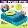 image:imageFaberCastell Neon Glow Pottery Studio Create Your Own Pottery Designs with USBPowered Pottery Wheel Air Dry Clay Neon amp Glow in The Dark Paints Tools amp 50 Craft Supplies for Kids Ages 8Deluxe Starter Bundle