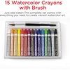 image:imageFaberCastell Watercolor Crayons with Brush 15 Colors  Premium Quality Art Supplies for Kids