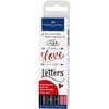 image:imageFaberCastell Black Modern Lettering Pitt Artist Pen Set 4 CountBlackRed