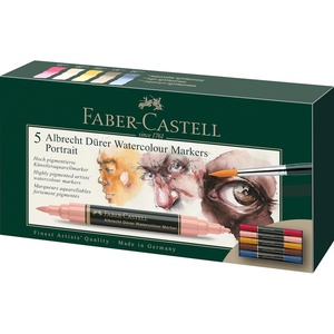 image:imageFaberCastell Albrecht Durer Watercolor Markers  10 Colors Watercolor Brush Markers for Artists5 Count  Portrait