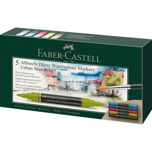 image:imageFaberCastell Albrecht Durer Watercolor Markers  10 Colors Watercolor Brush Markers for Artists5 Count  Urban Sketching