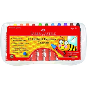 image:imageFaberCastell Beeswax Crayons in Durable Storage Case NonToxic Jumbo Triangle Crayons TravelFriendly Toddler Art Supplies for Kids Ages 3 12 Count