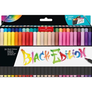 image:imageFaberCastell Black Edition Soft Brush Pens 50 Felt Tip Markers50 Count Pack of 1
