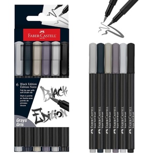 image:imageFaberCastell Black Edition Super Soft Brush Pens Gray Tones