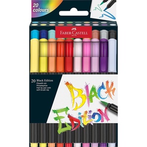 image:imageFaberCastell Brush Pen Set  Black Edition Cardboard Box of 20Pack of 20