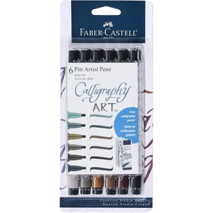 image:imageFaberCastell Calligraphy Pitt Artist Pen Set  6 Subtle Toned Calligraphy Pens