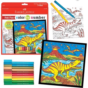 image:imageFaberCastell Color by Number Foil Fun  TRex  1 Dinosaur Color by Number BoardTRex