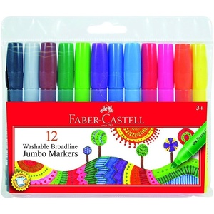 image:imageFaberCastell DuoTip Washable Markers  12 Markers 24 Colors  Great for Summer Supplies Ages 412 Jumbo Markers