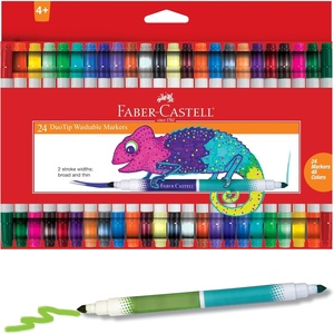 image:imageFaberCastell DuoTip Washable Markers  12 Markers 24 Colors  Great for Summer Supplies Ages 424 Markers 48 Colors