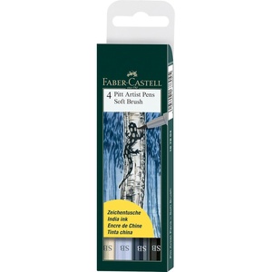 image:imageFaberCastell F167116 Pitt Artist Pen Wallet of 6 with Assorted Tips  Black4 Count Pack of 1