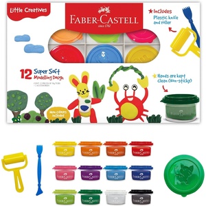 image:imageFaberCastell Little Creatives Jumbo Squeezing Paint Brushes 6 Colors Paint Sticks for Kids Washable Toddler Art Supplies Non Toxic Paint and Brush in One Kids Crafts Age 3 to 5Modeling Dough 12 Count