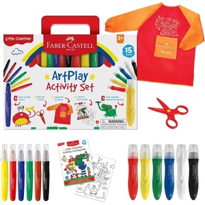 image:imageFaberCastell Little Creatives Jumbo Squeezing Paint Brushes 6 Colors Paint Sticks for Kids Washable Toddler Art Supplies Non Toxic Paint and Brush in One Kids Crafts Age 3 to 5Art Play Set 15 Count