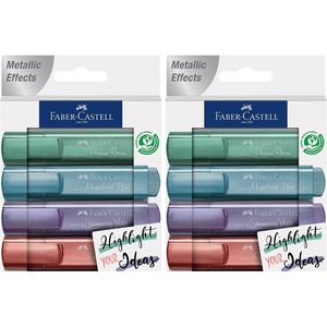 image:imageFaberCastell Metallic Highlighter Set  Assortment of 8 Subtle Glitter Highlighter Markers  Note Taking and Journaling Supplies1 Count Pack of 8