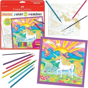 image:imageFaberCastell Paint by Number Foil Fun Unicorn Paint Kit Ages 7Mermaids
