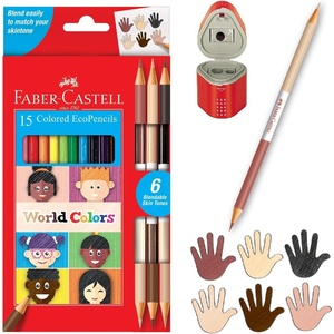 image:imageFaberCastell World Colors How to Draw Faces Kit  Learn to Draw Portraits for Beginners  40 Piece Skin Tone Coloring Pencils and Paper Art Set15 Count  Sharpener