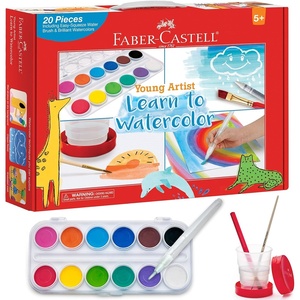 image:imageFaberCastell Young Artist Learn to Watercolor  Watercolor Paint Set for Kids Ages 5 Kidfriendly and Washable Watercolor Paint Packaging May Vary